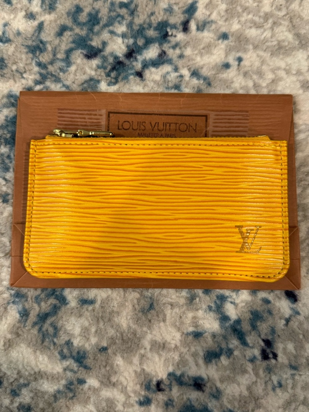 Louis Vuitton Yellow Epi Leather Zipped Cles Pochette